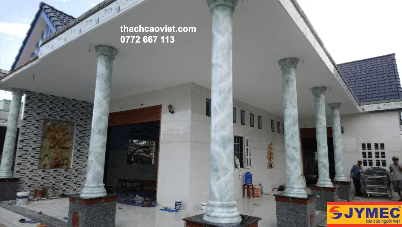 mặt tiền tân cổ điển sơn giả đá