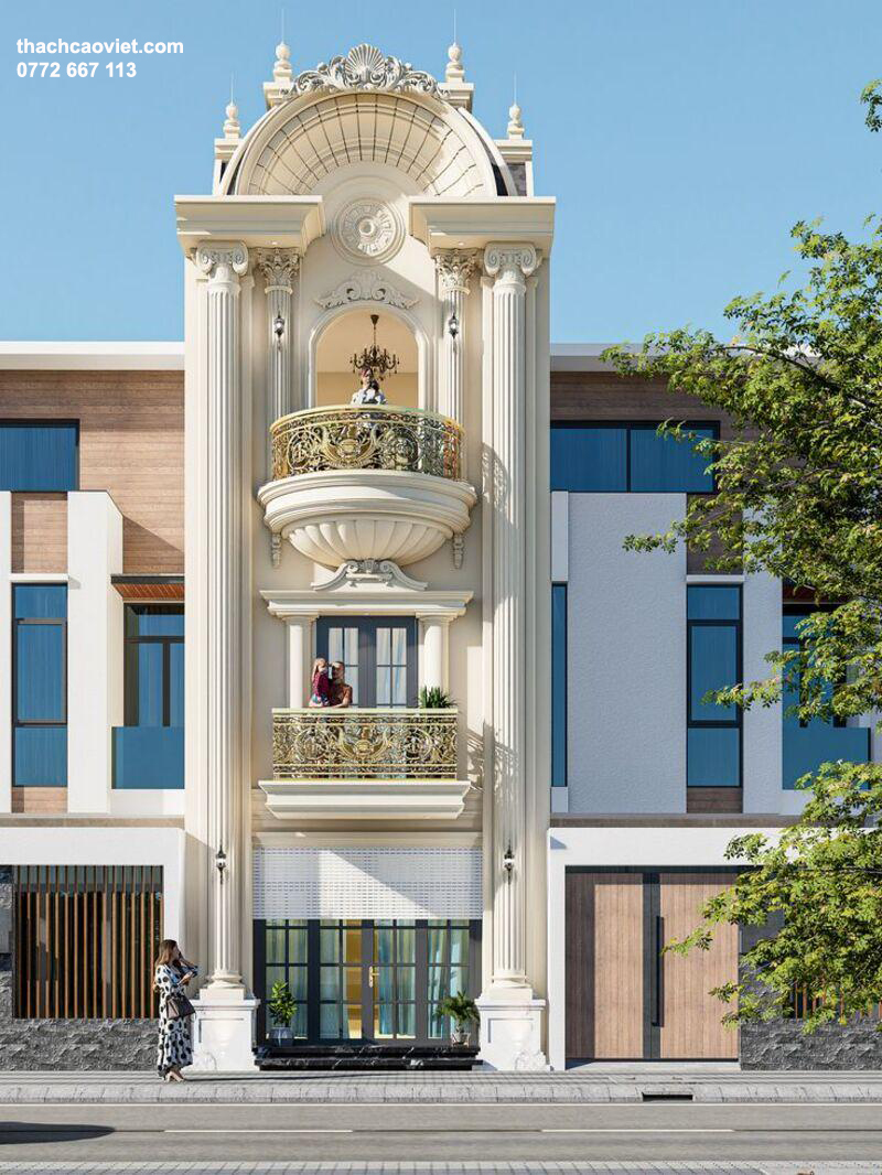 mặt tiền tân cổ điển 3 tầng