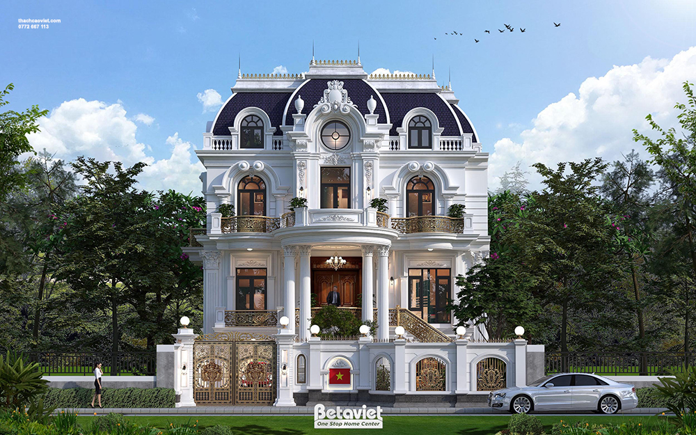 mặt tiền tân cổ điển kiểu đối xứng