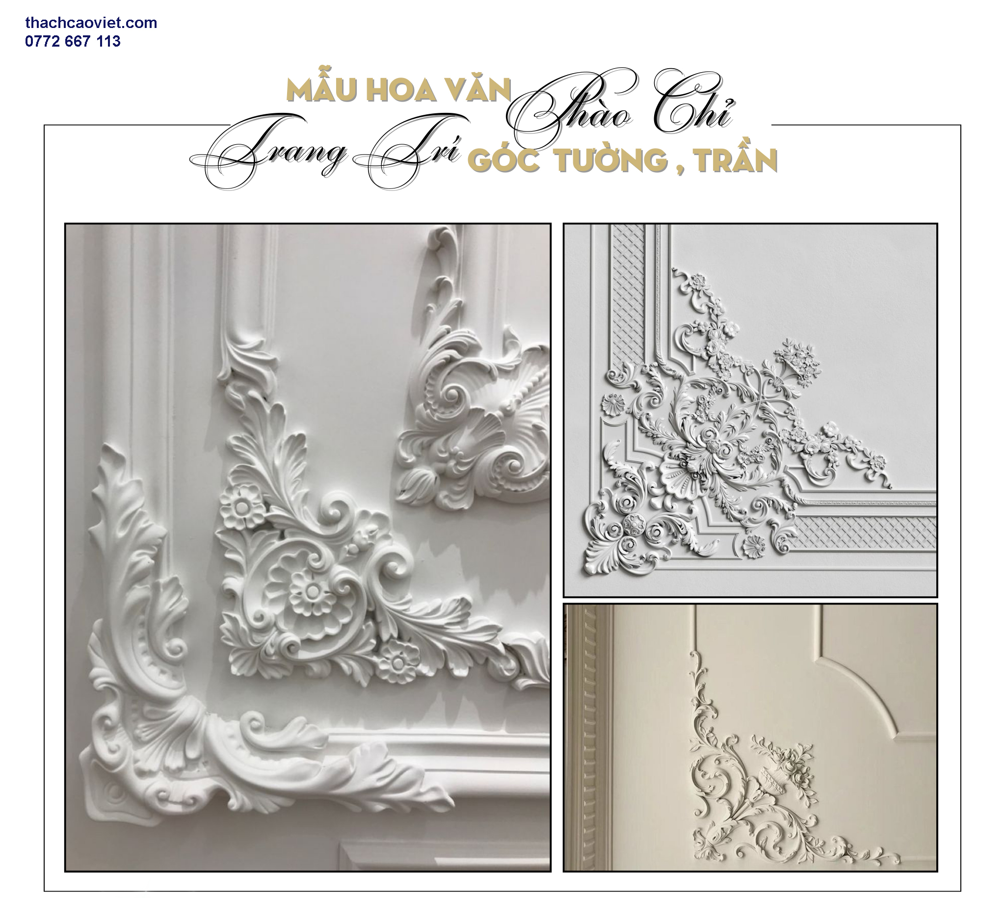 phào chỉ pu hoa văn góc