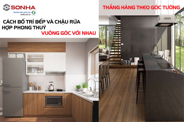 vị trí bếp và bồn rửa chén