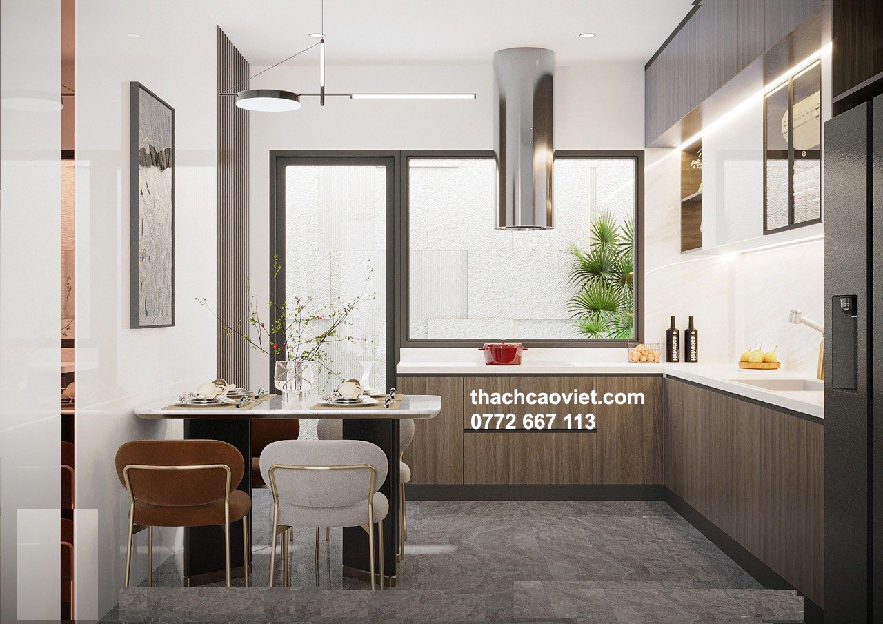 vòi nước hướng về phía bếp