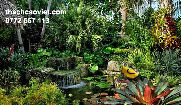 sân vườn phong cách nhiệt đới