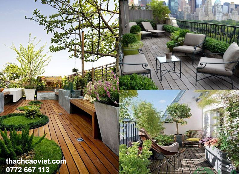 sân vườn phong cách sân thượng