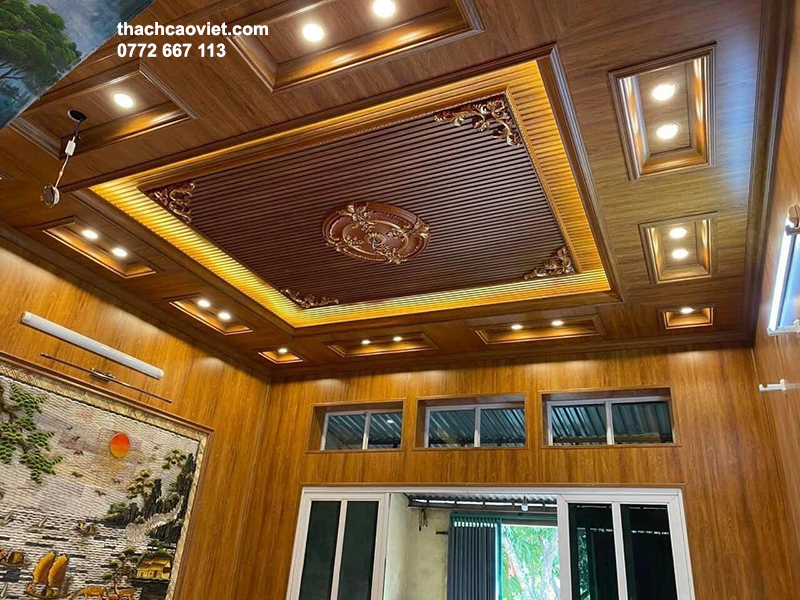 c&aacute;c mẫu trần giả gỗ đẹp