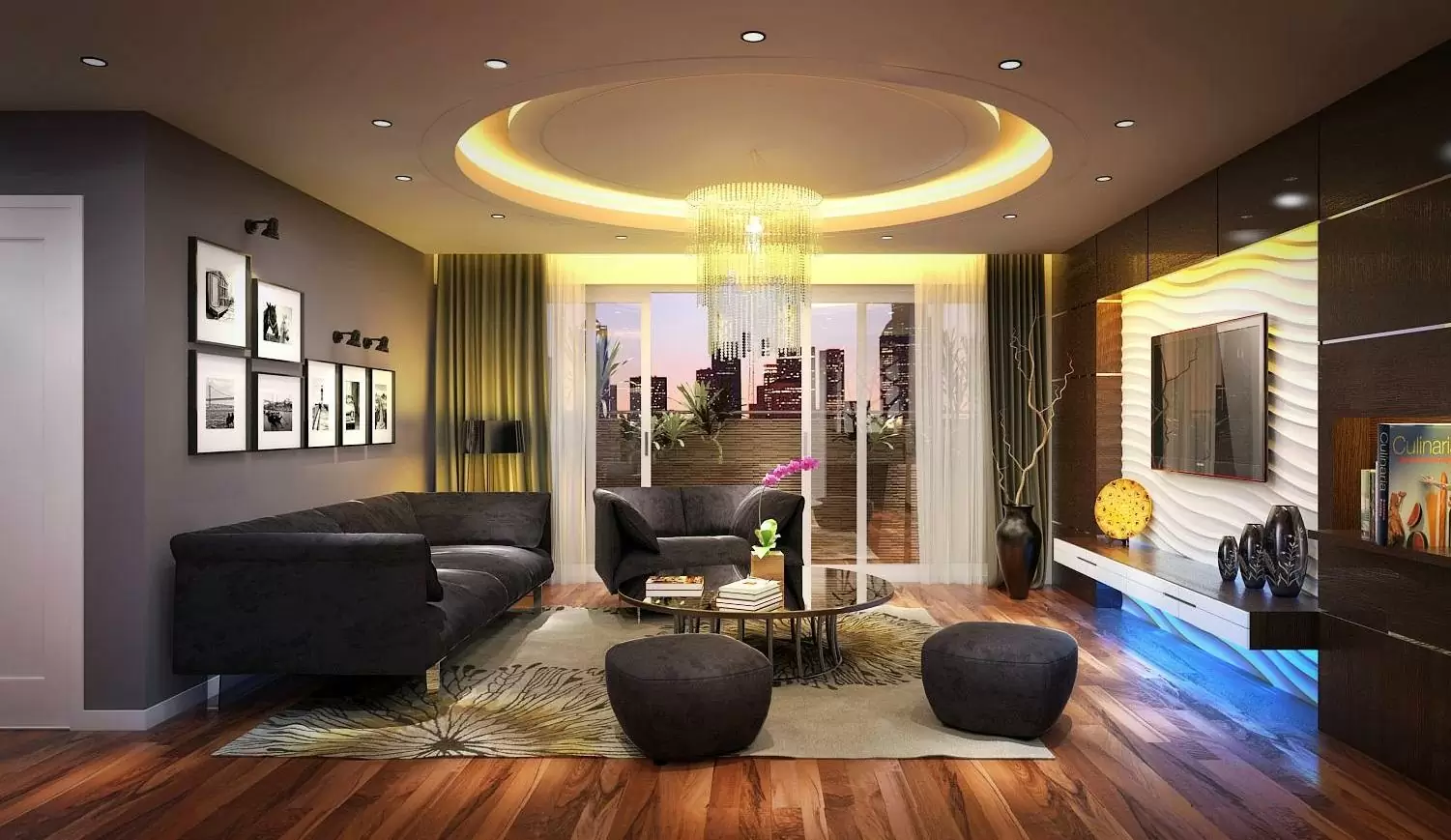 mẫu trần thạch cao giật 3 cấp tphcm