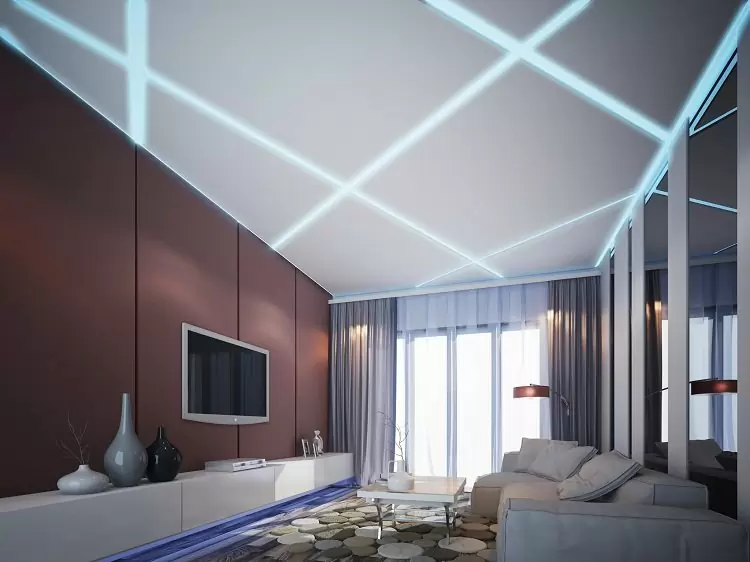 mẫu trần thạch cao phòng khách đẹp hiện đại sang trọng