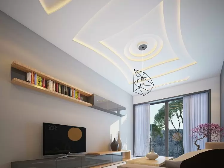 mẫu trần thạch cao phòng khách đẹp hiện đại sang trọng