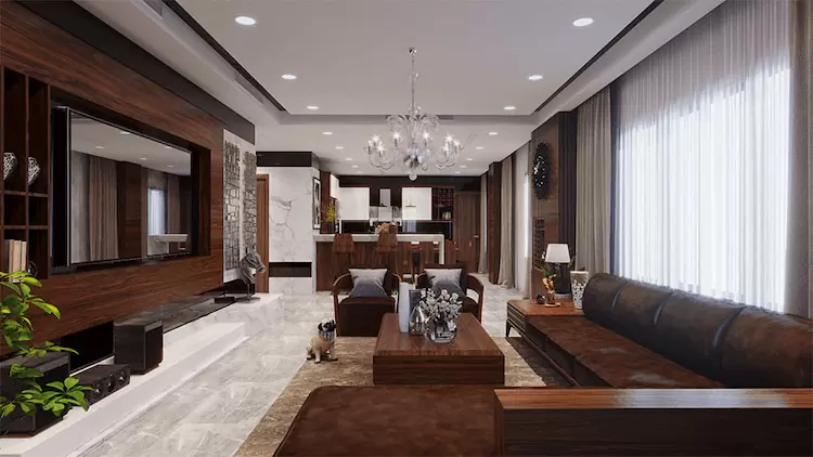 mẫu trần thạch cao phòng khách đẹp hiện đại sang trọng