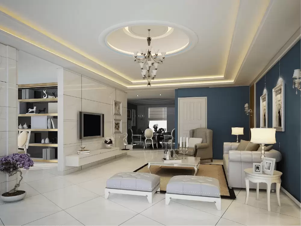 mẫu trần thạch cao phòng khách đẹp hiện đại sang trọng