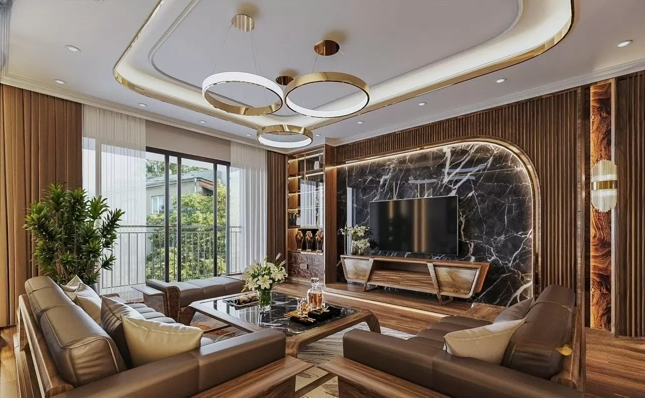 mẫu trần thạch cao phòng khách đẹp hiện đại sang trọng