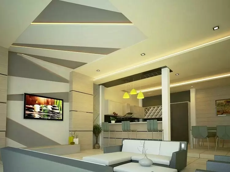 mẫu trần thạch cao phòng khách đẹp hiện đại sang trọng