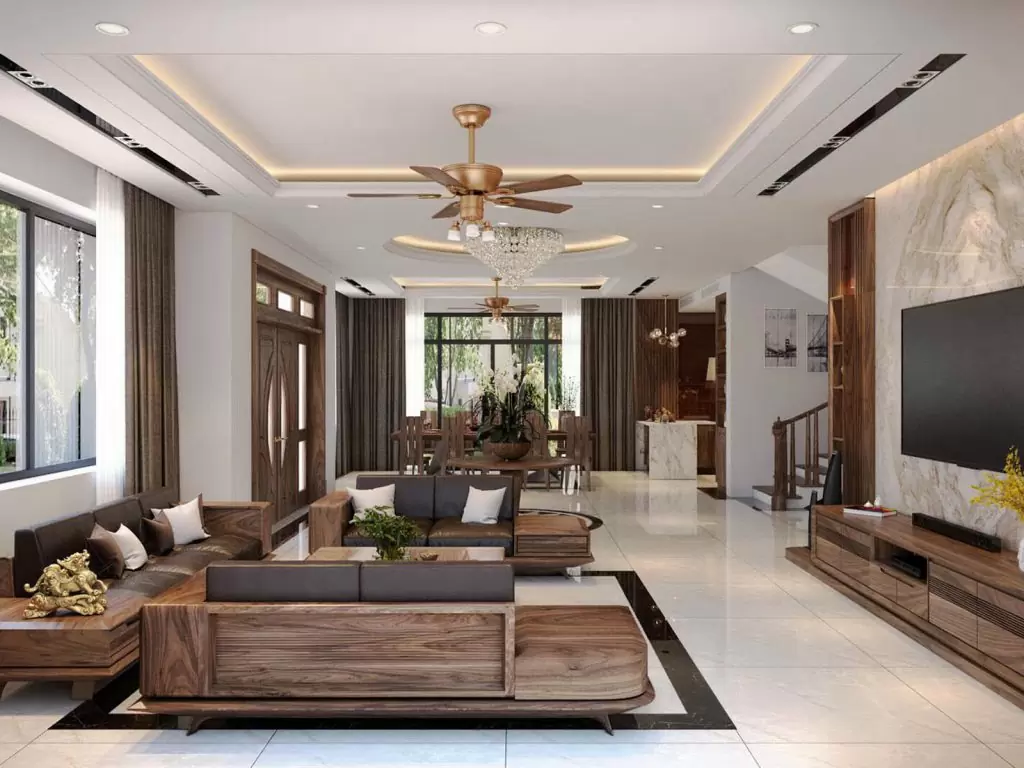 mẫu trần thạch cao phòng khách đẹp hiện đại sang trọng