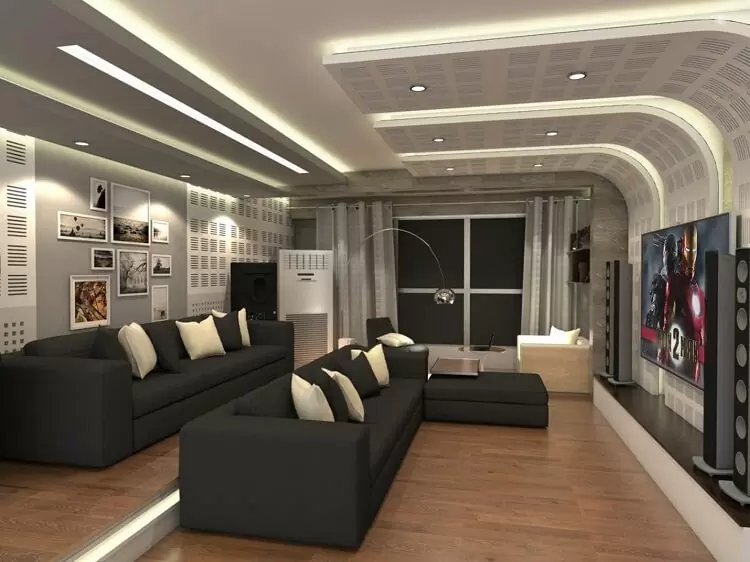 mẫu trần thạch cao phòng khách đẹp hiện đại sang trọng