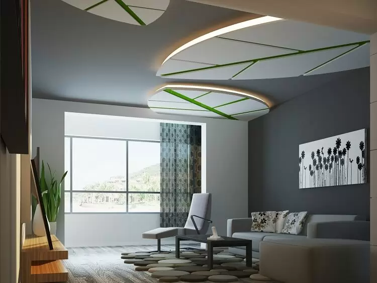 mẫu trần thạch cao phòng khách đẹp hiện đại sang trọng