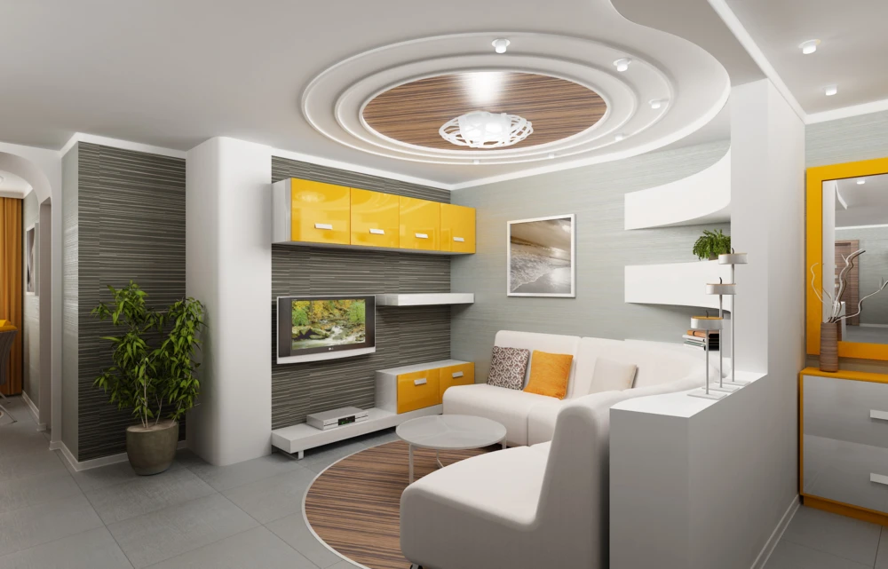mẫu trần thạch cao phòng khách hiện đại 2027