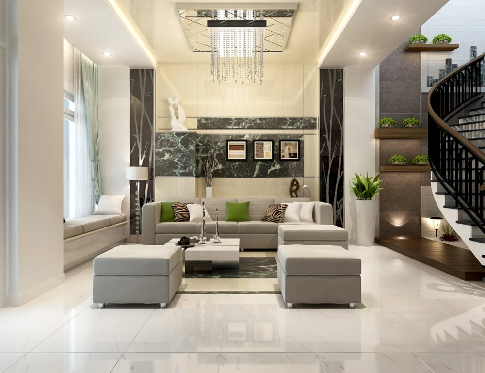 mẫu trần thạch cao phòng khách hiện đại 2027