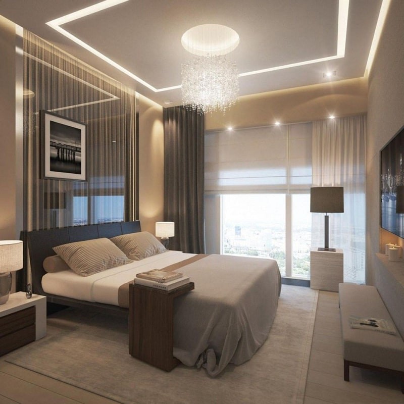 mẫu trần thạch cao phòng ngủ đẹp 2025