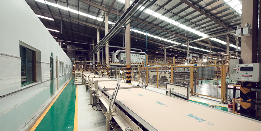 quy tr&igrave;nh sản xuất tấm thạch cao chất lượng