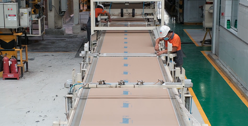 quy tr&igrave;nh sản xuất tấm thạch cao chất lượng