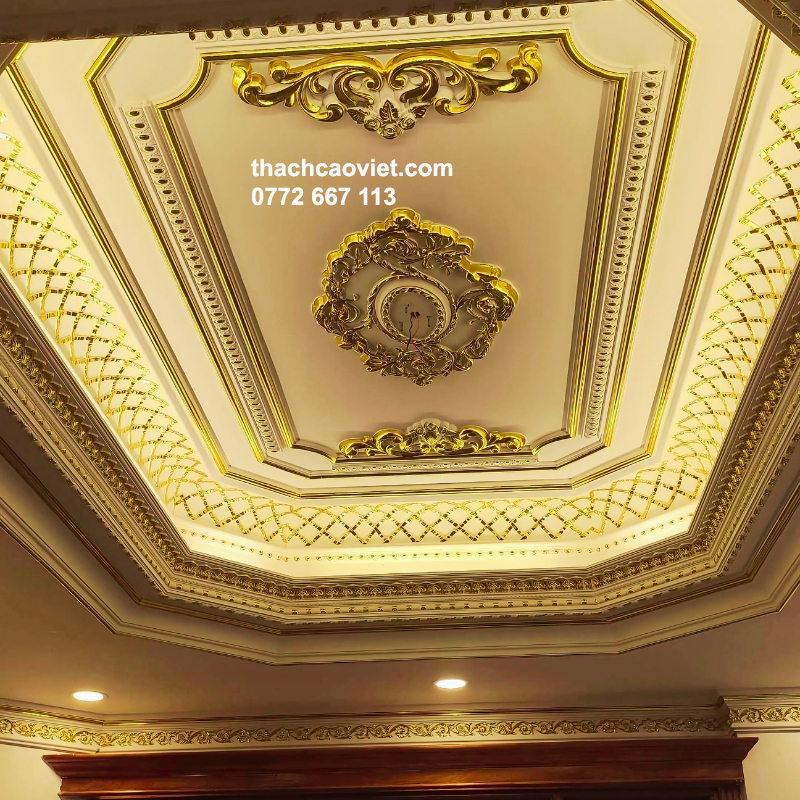 so sánh trần thạch cao thường và thạch cao dát vàng