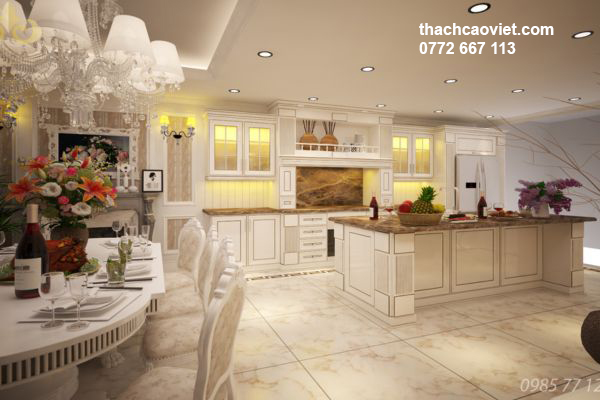 mẫu trần thạch cao phòng bếp đẹp hiện đại nhất