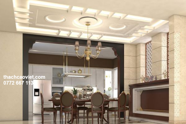 mẫu trần thạch cao phòng bếp đẹp hiện đại nhất