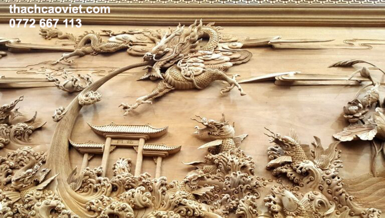 mẫu phù điêu rồng vàng sang trọng đẳng cấp tphcm