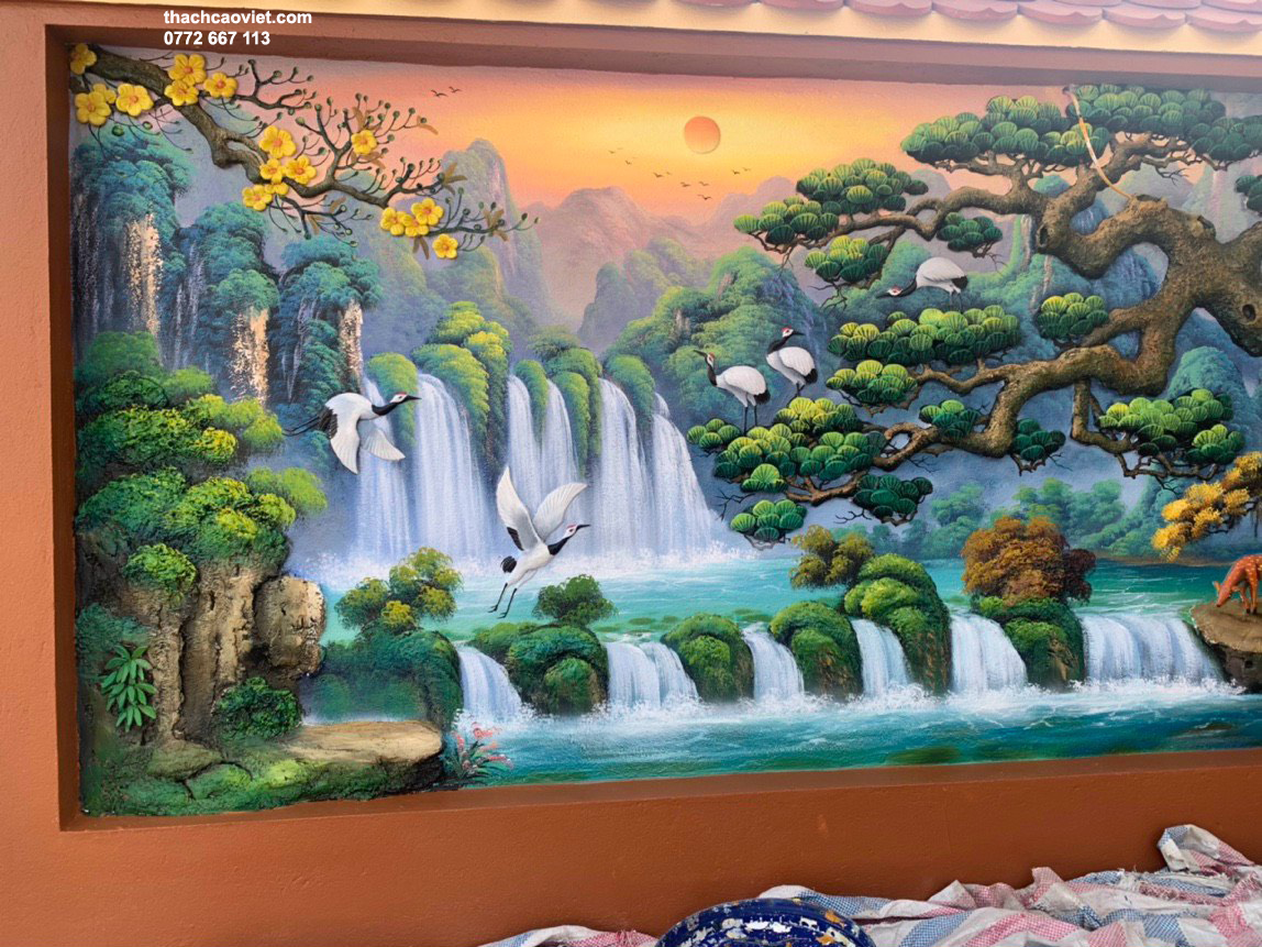 tranh phù điêu phòng khách