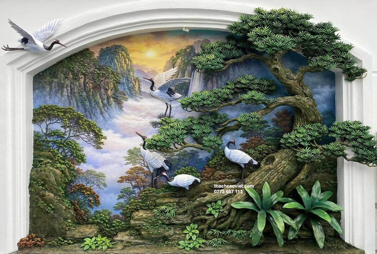 tranh phù điêu phòng khách